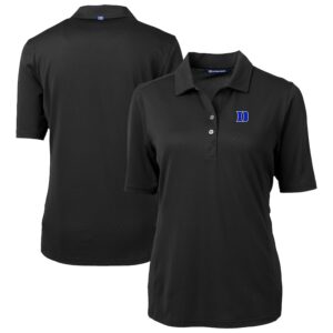 Women's Cutter & Buck  Black Duke Blue Devils Virtue Eco Pique Recycled Polo