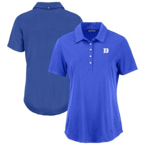 Women's Cutter & Buck  Blue Duke Blue Devils Coastline Epic Comfort Recycled Polo