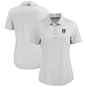 Women's Cutter & Buck  Gray Duke Blue Devils Coastline Epic Comfort Recycled Polo