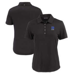 Women's Cutter & Buck  Black Duke Blue Devils Coastline Epic Comfort Recycled Polo
