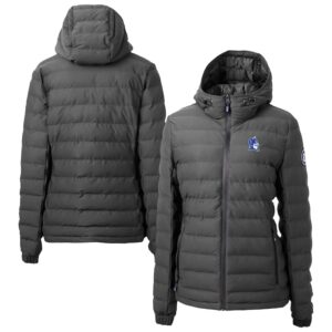 Women's Cutter & Buck  Gray Duke Blue Devils Mission Ridge Repreve® Eco Insulated Full-Zip Hoodie Puffer Jacket