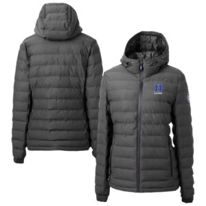 Women's Cutter & Buck  Gray Duke Blue Devils Mission Ridge Repreve® Eco Insulated Full-Zip Hoodie Puffer Jacket