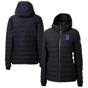 Women's Cutter & Buck  Black Duke Blue Devils Mission Ridge Repreve® Eco Insulated Full-Zip Hoodie Puffer Jacket