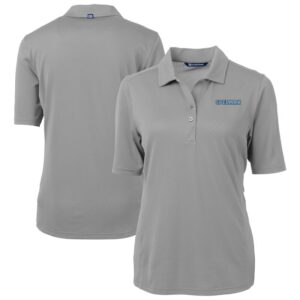 Women's Cutter & Buck Gray Spelman College Jaguars Virtue Eco Pique Recycled DryTec Polo