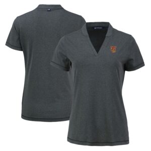 Women's Cutter & Buck Heather Black Tuskegee Golden Tigers  Forge Heathered Stretch Blade Top
