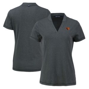 Women's Cutter & Buck Heather Black Oregon State Beavers  Forge Heathered Stretch Blade Top