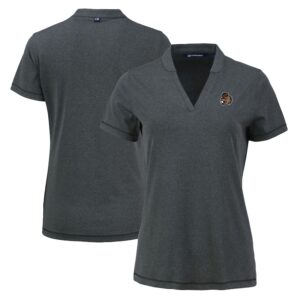 Women's Cutter & Buck Heather Black Oregon State Beavers Vintage Logo Forge Heathered Stretch Blade Top