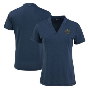 Women's Cutter & Buck Heather Navy Notre Dame Fighting Irish Play Like A Champion Today Forge Heathered Stretch Blade Top