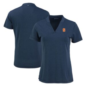 Women's Cutter & Buck Heather Navy Syracuse Orange  Forge Heathered Stretch Blade Top