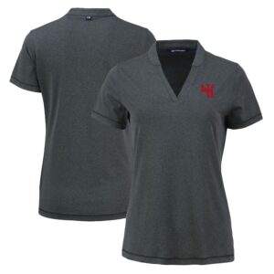 Women's Cutter & Buck Heather Black Western Kentucky Hilltoppers Vintage Logo Forge Heathered Stretch Blade Top