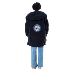 Unisex The Best Lounger in the World By Jill Martin Black Philadelphia 76ers Oversized Open-Front Hoodie Sweater
