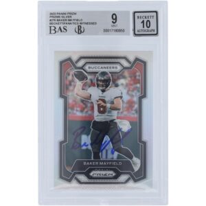 Baker Mayfield Tampa Bay Buccaneers Autographed 2023 Panini Prizm Silver #276 Beckett Fanatics Witnessed Authenticated 9/10 Card