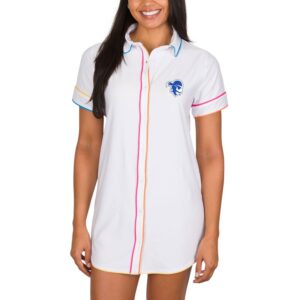 Women's Concepts Sport White Seton Hall Pirates Flutter Knit Button-Up Nightshirt