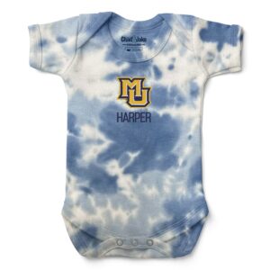 Newborn & Infant Chad & Jake Blue Marquette Golden Eagles Personalized Tie-Dye Bodysuit