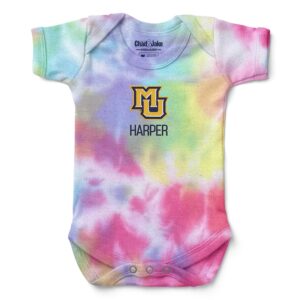 Newborn & Infant Chad & Jake  Marquette Golden Eagles Personalized Tie-Dye Bodysuit