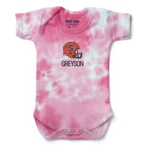 Newborn & Infant Chad & Jake Pink Syracuse Orange Personalized Tie-Dye Bodysuit