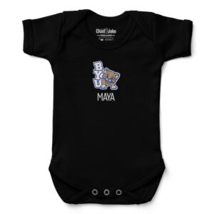 Newborn & Infant Chad & Jake  Black BYU Cougars Personalized Team Logo Bodysuit