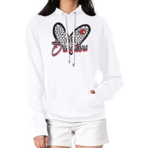Women's G-III 4Her by Carl Banks White Ottawa Senators Animal Print Heart Fleece Pullover Hoodie