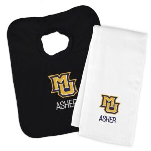 Infant Chad & Jake Marquette Golden Eagles Team Personalized Bib & Burp Cloth Set