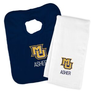 Infant Chad & Jake Marquette Golden Eagles Team Personalized Bib & Burp Cloth Set