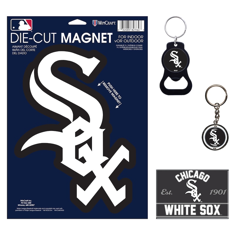 WinCraft Chicago White Sox 4-Pack Key Rings and Magnets Set