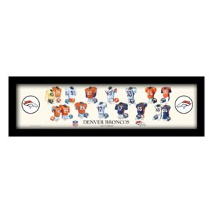 Denver Broncos 12" x 36" Team Uniform Heritage Framed Wall Art