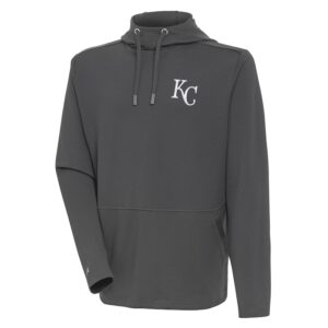 Men's Antigua  Pewter Kansas City Royals Pullover Hoodie