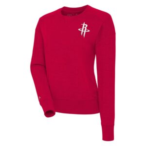 Women's Antigua Red Houston Rockets Forward Fleece Pullover Sweatshirt