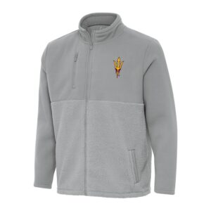 Men's Antigua Gray Arizona State Sun Devils Daily Fused Full-Zip Jacket