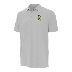 Men's Antigua Gray/White Baylor Bears Twine Polo