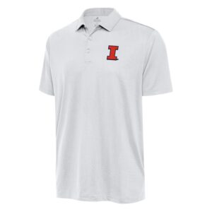 Men's Antigua White Illinois Fighting Illini Ellipse Polo