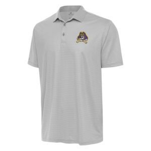 Men's Antigua Gray/White ECU Pirates Rings Polo