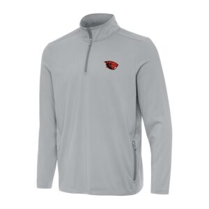 Men's Antigua  Gray Oregon State Beavers Perilous Quarter-Zip Sweatshirt