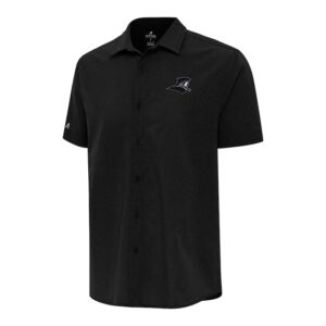 Men's Antigua  Black Providence Friars Activate Woven Short Sleeve Button-Up Shirt