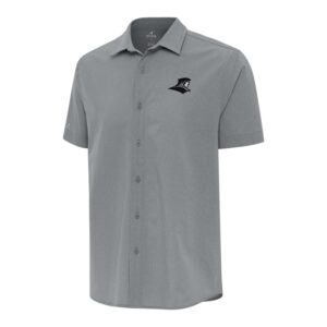 Men's Antigua  Gray Providence Friars Activate Woven Short Sleeve Button-Up Shirt