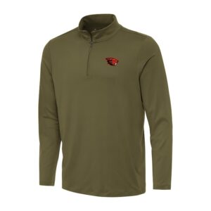 Men's Antigua Olive Oregon State Beavers Reprocess Quarter-Zip Top