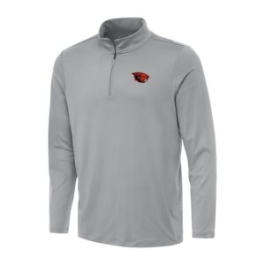 Men's Antigua Gray Oregon State Beavers Reprocess Quarter-Zip Top
