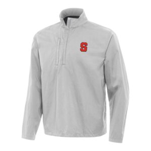 Men's Antigua Gray Syracuse Orange Brisk Quarter-Zip Windbreaker