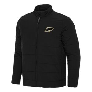 Men's Antigua Black Purdue Boilermakers Swelter Full-Zip Puffer Jacket