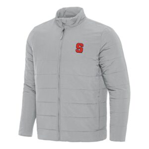 Men's Antigua Gray Syracuse Orange Swelter Full-Zip Puffer Jacket