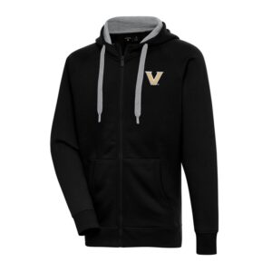 Men's Antigua Black Vanderbilt Commodores Big & Tall Victory Full-Zip Hoodie Jacket