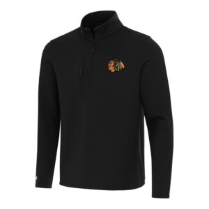 Men's Antigua  Black Chicago Blackhawks Insider Quarter-Zip Top