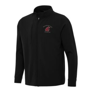 Men's Antigua Black Washington State Cougars Regard Full-Zip Jacket