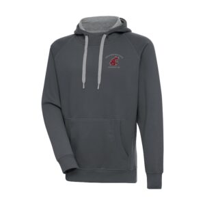 Men's Antigua Charcoal Washington State Cougars Big & Tall Victory Raglan Pullover Hoodie