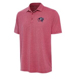 Men's Antigua  Heather Red Columbus Blue Jackets Scheme Polo