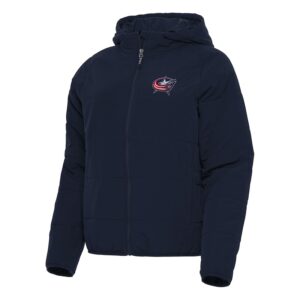 Women's Antigua Navy Columbus Blue Jackets Universe Full-Zip Puffer Jacket