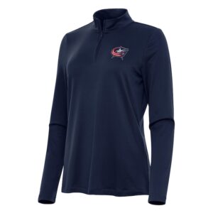 Women's Antigua Navy Columbus Blue Jackets Reprocess Quarter-Zip Top