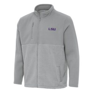 Men's Antigua Gray LSU Tigers Daily Fused Full-Zip Jacket