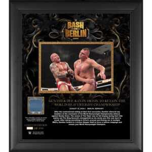 Gunther WWE Framed 15" x 17" 2024 Bash In Berlin Collage with a Piece of Match-Used Canvas - Limited Edition of 500