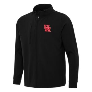 Men's Antigua Black Houston Cougars Regard Full-Zip Jacket